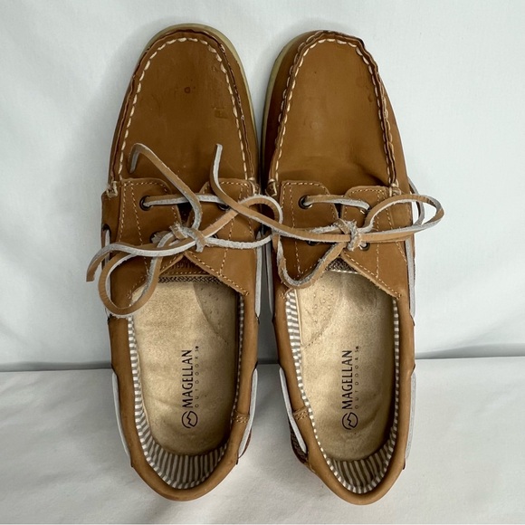 Magellan Outdoors Women’s Boat Shoes Size 11B Brown Leather - Picture 8 of 13